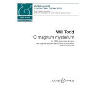 O magnum mysterium: mixed choir (SATB divisi) and piano; saxophone and percussion ad libitum. Partition de chœur.