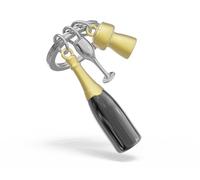 O meta[l]morphose METALMORPHOSE - Champagne Bottle Keyring with Champagne Cup Charms and Champagne Stopper - Original Gift for Men and Women, Multicolored, One Size
