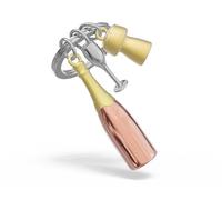 O meta[l]morphose METALMORPHOSE - Champagne Rose Gold Keyring with Champagne Cup Charms and Champagne Stopper - Original Gift for Men and Women, Multicolored, One Size