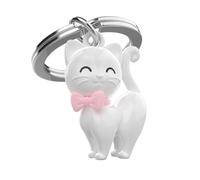 O meta[l]morphose METALMORPHOSE - Cute White Cat Key Ring - Kitten Keyring - Gift for Women, white, One Size, Design