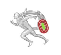 O meta[l]morphose METALMORPHOSE - Metal 3D Athletics Keyring - Passion Sport - Men's Gift, Women's Gift, Olympic Games Gift, silver, One Size, Modern