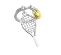 O meta[l]morphose METALMORPHOSE - Metal 3D Tennis Keyring - Passion Sport, Gift for Men, Women's Gift, silver, One Size, Contemporary