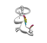O meta[l]morphose METALMORPHOSE MTM115-01 Unicorn Keyring with Rainbow Mane, Silver, One Size, silver, Taille unique