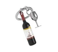 O meta[l]morphose Metalmorphose MTM301-01 Wine Bottle and Glass Keyring, Black, X