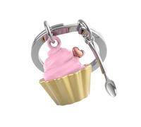 O meta[l]morphose METALMORPHOSE - Strawberry Cupcake Keyring - Gift for Men, Women's Gift, Pink, One Size, Contemporary