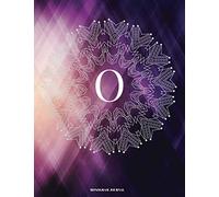 O Monogram Journal: Abstract Purple Triangles Monogram Initial Notebook for School and Office 8.5 x 11 College Ruled (Volume 3)