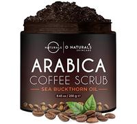 O Naturals Coffee Arabica Exfoliating Dead Sea Salt Body Scrub. 100% Natural Detoxifying, Battles Cellulite, Wrinkles, Stretch Marks & Varicose Veins. Enriched w/Sea Buckthorn. Vegan 250 ml