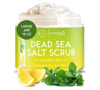 O Naturals Lemon & Mint Dead Sea Salt Scrub. Refreshing All Natural Exfoliator for Face, Hands, Body & Acne. Smooths, Renews & Revives Skin with Argan & Sweet Almond Oil. For Women & Men. 500 gr