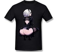 O-Neck Nier Automata 2B Hentai Men T Shirt Nier Automata Sleeve Short Black
