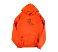O-Neck Women's Sleeve Casual Sleeves Long Print Sweatshirts Long Teenager Women's Blouse T-Shirt Women's Short Sleeve, orange, M
