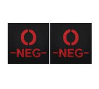 O NEG Blood Type Negative Tactical Patch, IR Reflective, Hook Backing, 5cm Square