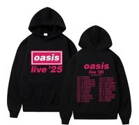 O-Oasis Live '25 World Tour Concert Pullover Hoodie, High-definition Print, Unisex, Long Sleeve (black,S)