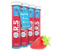 O.R.S Hydration Tablet with Electrolytes for Rehydration, Wellness, Travel, Sports & Recovery | Vegan, Gluten-Free & Low-Calorie Electrolyte Tablets with Natural Strawberry Flavour, 96 Tablets