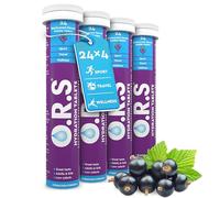 O.R.S Hydration Tablet with Electrolytes for Rehydration, Wellness, Travel, Sports & Recovery | Vegan, Gluten-Free & Low-Calorie Electrolyte Tablets with Natural Blackcurrant Flavour, 96 Tablets