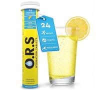 O.R.S Hydration Tablet with Electrolytes for Rehydration, Wellness, Travel, Sports & Recovery Vegan, Gluten-Free & Low-Calorie Electrolyte Tablets with Natural Lemon Flavour, 24 Tablets