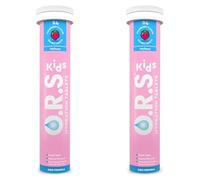 O.R.S Hydration Tablets with Electrolytes for Kids, Vegan, Gluten and Lactose Free Formula - with Natural Strawberry Flavour, 24 Tablets (Pack of 2)