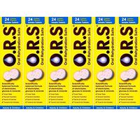 O.R.S Oral Rehydration Salts 24 Lemon Flavour Soluble Tablets x 6 Packs