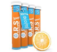 O.R.S Sport Hydration Tablets - Orange 4 Tubes | Winter Sports Electrolytes with Vitamin D & Magnesium for Rehydration & Recovery | Salts for Electrolyte Replacement | Vegan, Gluten-Free & Low Calorie