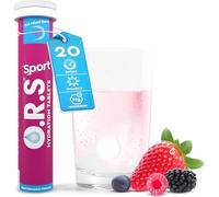 O.R.S Electrolyte Tablets for Sports Hydration | Premium Sports Electrolytes with Vitamin D + Magnesium | Vegan, Gluten-Free & Low-Calorie Hydration Tablets with Vitamins, Mixed Berry, 20 Portions