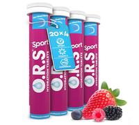 O.R.S Sports Hydration Tablets - Mixed Berry 4 Tubes | For Athletes, Running & Endurance | Oral Electrolyte Replacement Salts for Rehydration & Post-Workout Recovery | Vegan, Gluten-Free & Low Calorie
