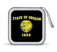 O-regon State Flag Printed CD Case Hard Plastic Protective DVD Storage Binder Bag for Home Office