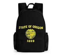 O-regon State Flag Trendy Printed Travel Backpack with Pocket Funny 16 Inch Shoulder Daypack for Work Hiking Camping