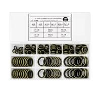 O-Ring Assortment 160 Pieces with Bonding Seals for Hydraulic and Oil Drain Plugs, 10 Sizes Diameter 6-24 mm, Sealing Ring for Oil Drain Plug, Bond Seal, Oil Drain Plug Seal, Sealing Rings Set