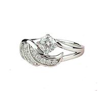 O Rings Drinking Water Suitable Zircon Women's Flank Spring Hollow Rings Ring Labels, 10, Metal, No Gemstone