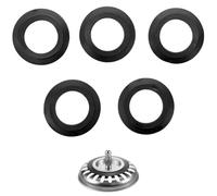 O-Rings Rubber Gasket 5 Pcs Franke Sink Plug Rubber Seal Washers Pipe Waste Basin Click Plugs Bath for Franke Basket Strainer for 78 79 80 82 83mm, Universal Drain Sealing Replacement Accessories
