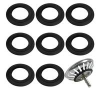 O-Rings Rubber Gasket 8 Pcs Sink Plug Rubber Seal Washers Pipe Waste Basin Click Plugs Bath for Franke Basket Strainer for 79 80 82 mm, Universal Drain Sealing Replacement Accessories (Flat)