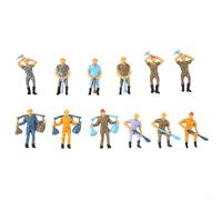 O Scale 1:48 Railway Workers Figures 12 Pack, 4 Poses Plastic Model Train People for Railroad Layout Scenery