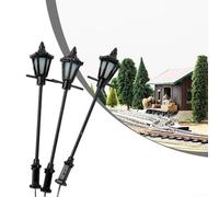 O Scale Lighting Solution Set of 3 LED Street Lamps in Metal, Ideal for Rail and Building Models
