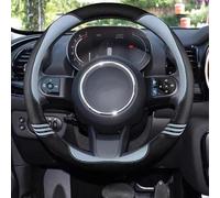 O Shape Car Non-slip Fiber Leather Steering Wheel Cover Soft And Breathable For Countryman For Clubvan For Coupe(Blu)
