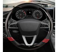O Shape Microfiber Leather Auto Accessories Car Steering Wheel Cover For Seat For Leon 5F For Mk3 For Ibiza 6J(Black)