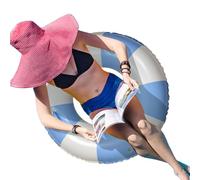 O Shape Swimming Ring - Adult Float 75cm/80cm, Thickened PVC Swimming Ring, Anti-tip Striped Swimming Hose with Handles | Summer Vacation, Beach Party, Divas