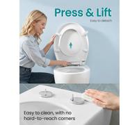 O-Shape Toilet Seat Soft Close, with Handle, Quick-Release, Universal Toilet Seat, Easy Installation, Duroplast, 300 kg High Load, Heavy-Duty, White