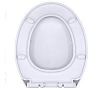 O-Shaped Toilet Seat with Non-Slip Bumpers, White Toilets Seat Elongated, Heavy-Duty Material, for Home or Commercial Use