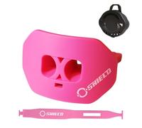 O Shield Mouth Guard for Football with Dual-Layer Protection, Built-in Air Channels, Extended Lip Shield, Soft Material, Adult and Youth Sizes with Strap/Case, Pink