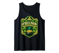 O’Sullivan Irish Crest Design, Celtic Shamrock Ireland Badge Tank Top