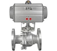 O Type DN150 6 Inch 2 Way Double Stainless Steel Ball Valve with Pneumatic Actuator Air Control Flange Ball Valve(2 1 2in,Purple)