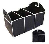 O&W Security Car Boot Organiser Foldable Boot Bag Car Bag Folding Basket Black with Reinforced Handles ABS 55 cm x 35 cm x 30 cm