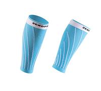 O. ZERO POINT Pro Racing Compression Calf Sleeves Blue Crystal White (Blue Crystal White, Medium)