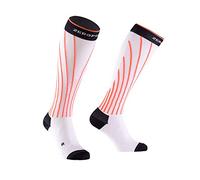 O. ZERO POINT Pro Racing High Compression Sock White and Devils Orange (White and Devils Orange, W1 - Small)