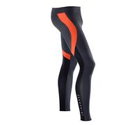 O. ZERO POINT Zeropoint Athletic Compression Tights Multi-Colour Mens (Large, Titanium/Devils Orange/Black)