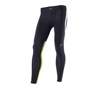 O. ZERO POINT Zeropoint Mens Compression Athletic Tights Black/White/Chartreuse (Black/White/Chartreuse, Large)