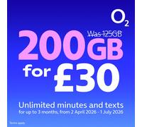 O2 200GB Pay As You Go SIM Card