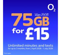 O2 75GB Pay As You Go SIM Card