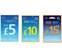 O2 Big Bundle SIM Card Pay As You Go - Contract Free - 30 Days - £15 - Unlimited Minutes - Unlimited SMS - 6GB DATA - Tri-SIM - Standard/Micro/Nano - (£15 Bundle)