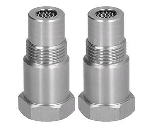 O2 Oxygen Sensor Adapter M18 x 1.5 with Filter, 2 Pack 304 Stainless Steel Spacer for Exhaust System, Oxygen Sensor Extender with Built-in Filter Element for Car Exhaust Pipe