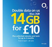 O2 Pre Pay Micro Sim Card With £10.00 Credit